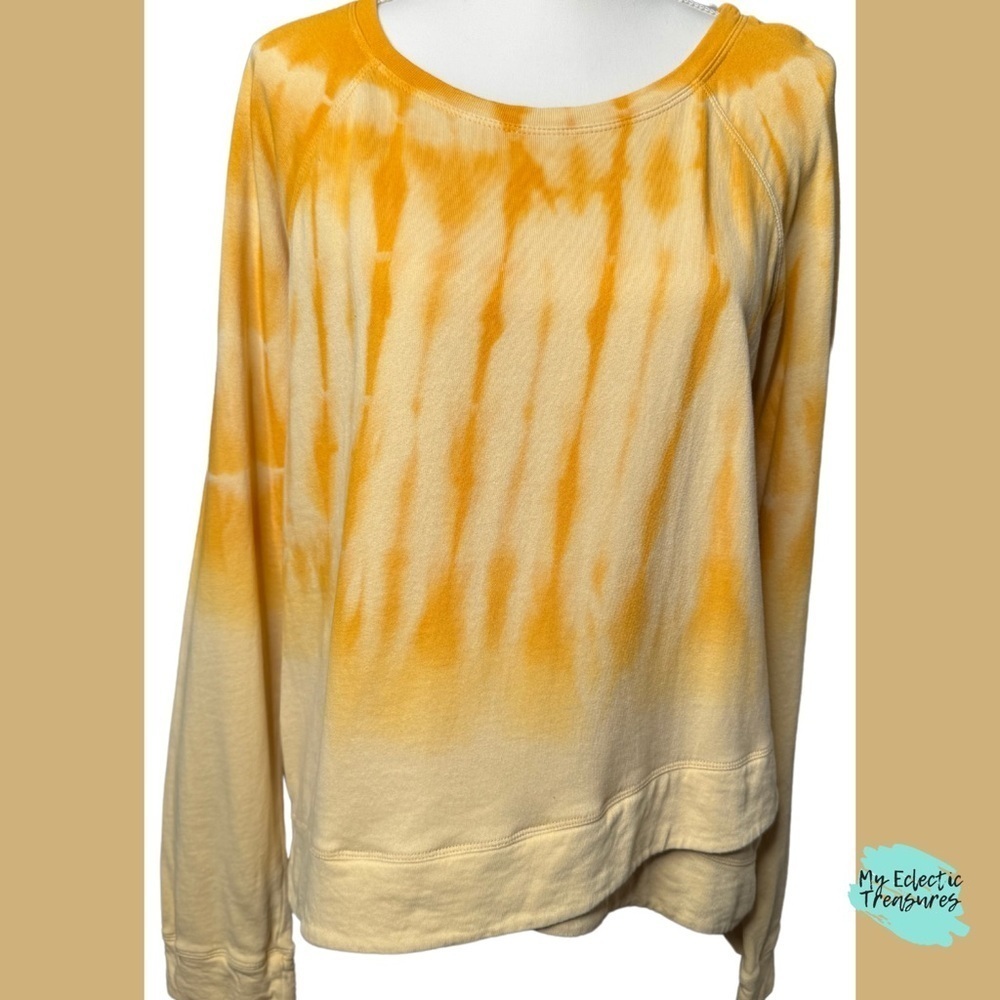Orange Tie Dye Relaxed Long Sleeve Sweatshirt